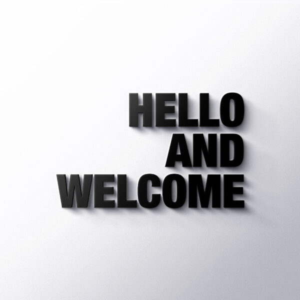3D Buchstaben Hello and Welcome